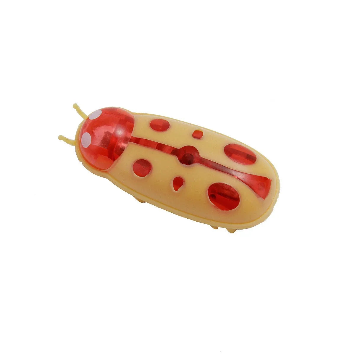 Green and black FanzyMarket interactive battery-operated cat toy bug with vibration and obstacle avoidance for kittens.