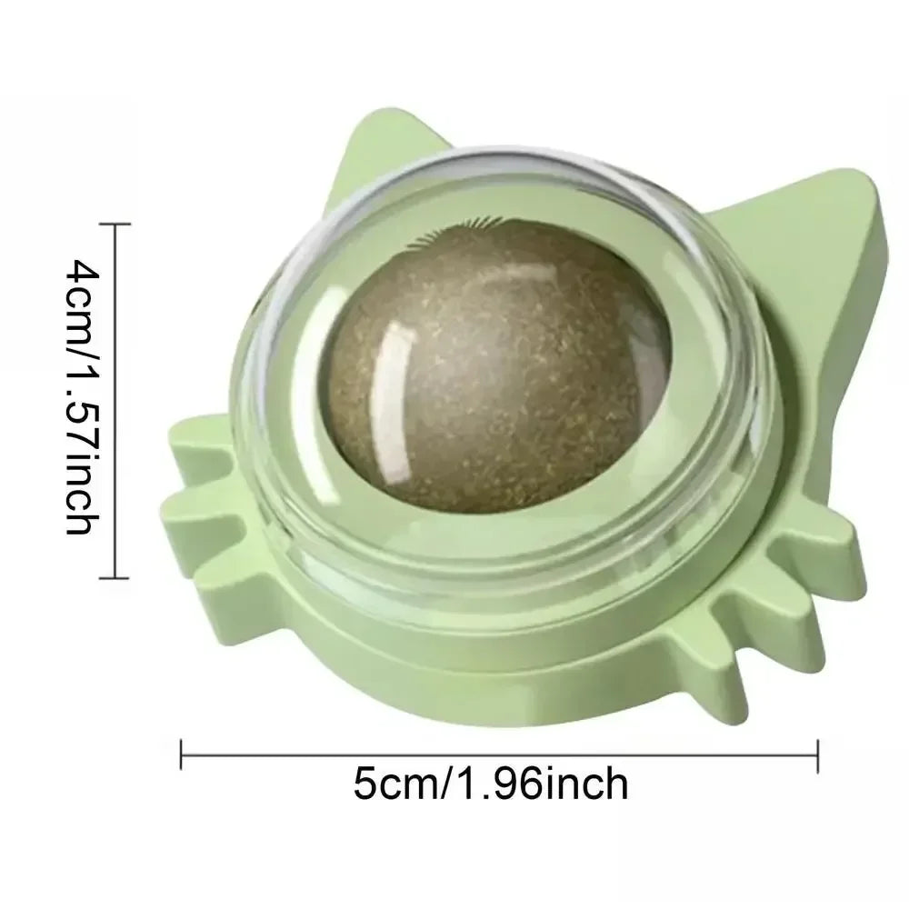 Green catnip ball toy by FanzyMarket, bite-resistant and designed for self-play, suitable for kittens and cats in pet supplies.