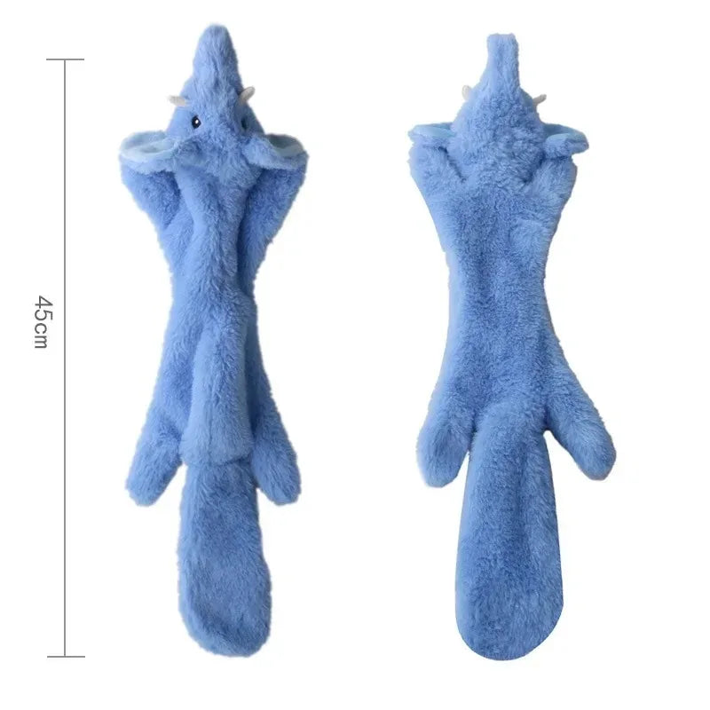 FanzyMarket no-stuffing squeaky dog toy shaped like a green crocodile with plush, crinkle, and chew-resistant features for durable play.