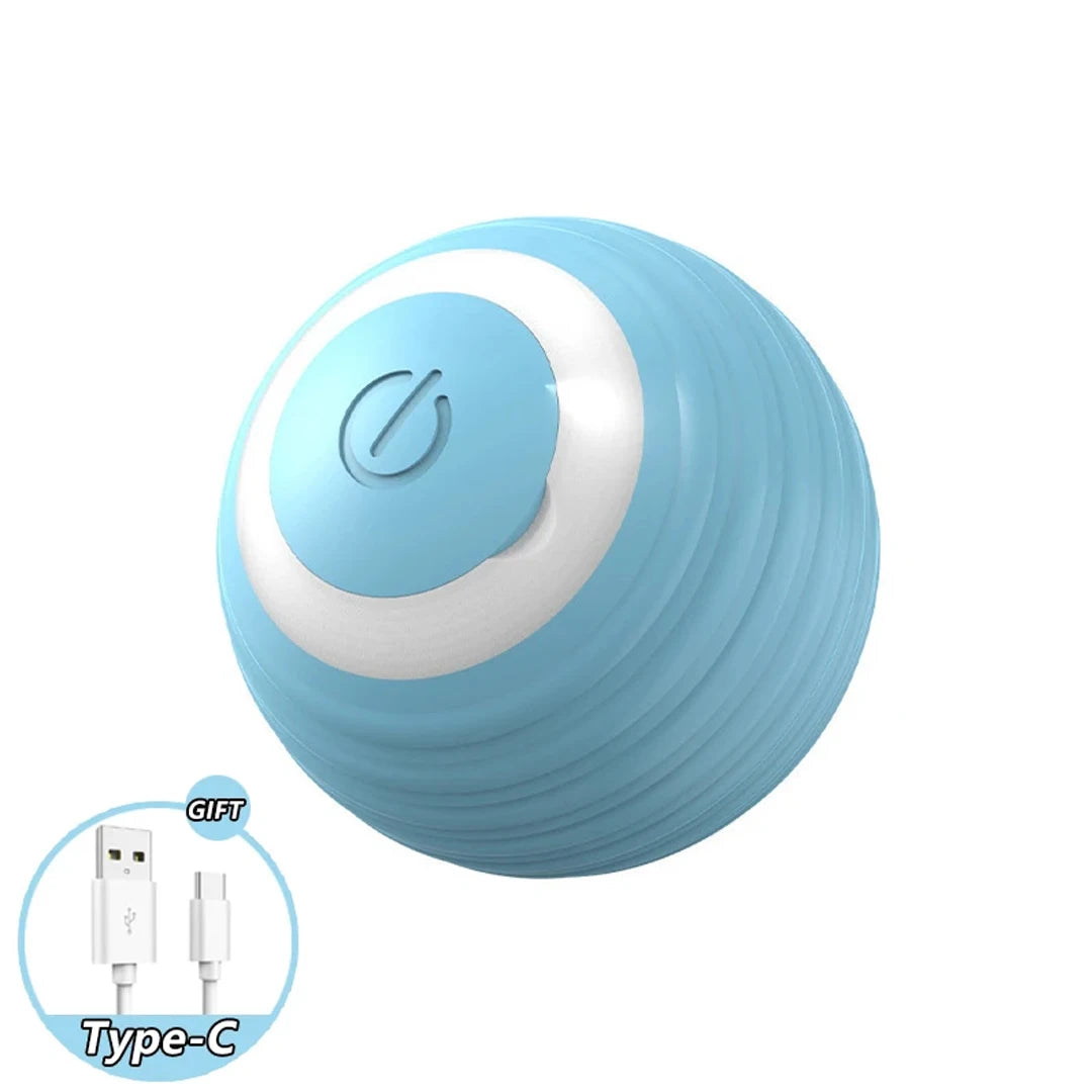 FanzyMarket interactive automatic rolling ball cat toy, battery-powered self-playing teaser for kittens and cats, green pet toy.