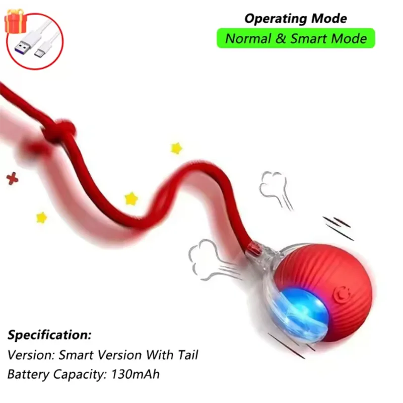 Green FanzyMarket interactive smart cat toy ball with obstacle avoidance, USB recharge, and automatic rolling for engaging pet play.