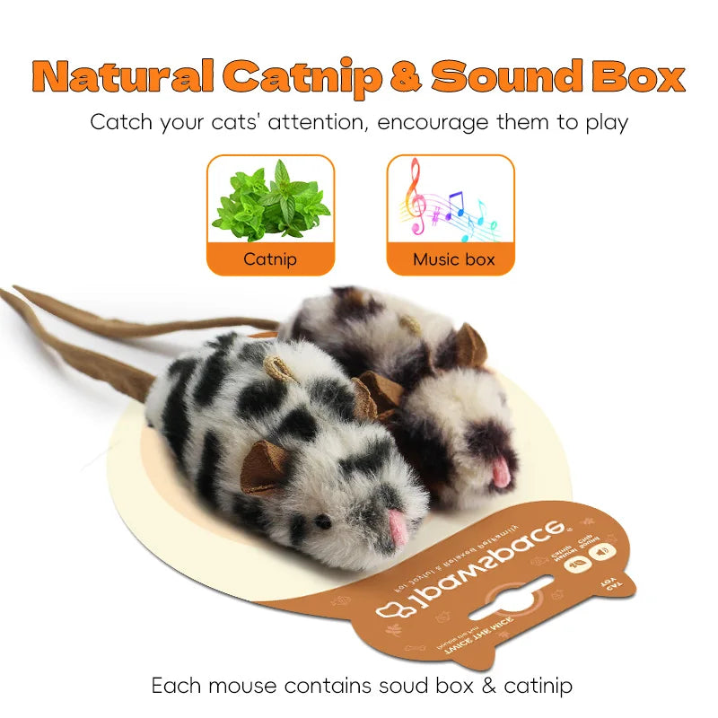 FanzyMarket motorized plush mouse cat toy, grey interactive electronic pet toy with fast-moving movement for cats.