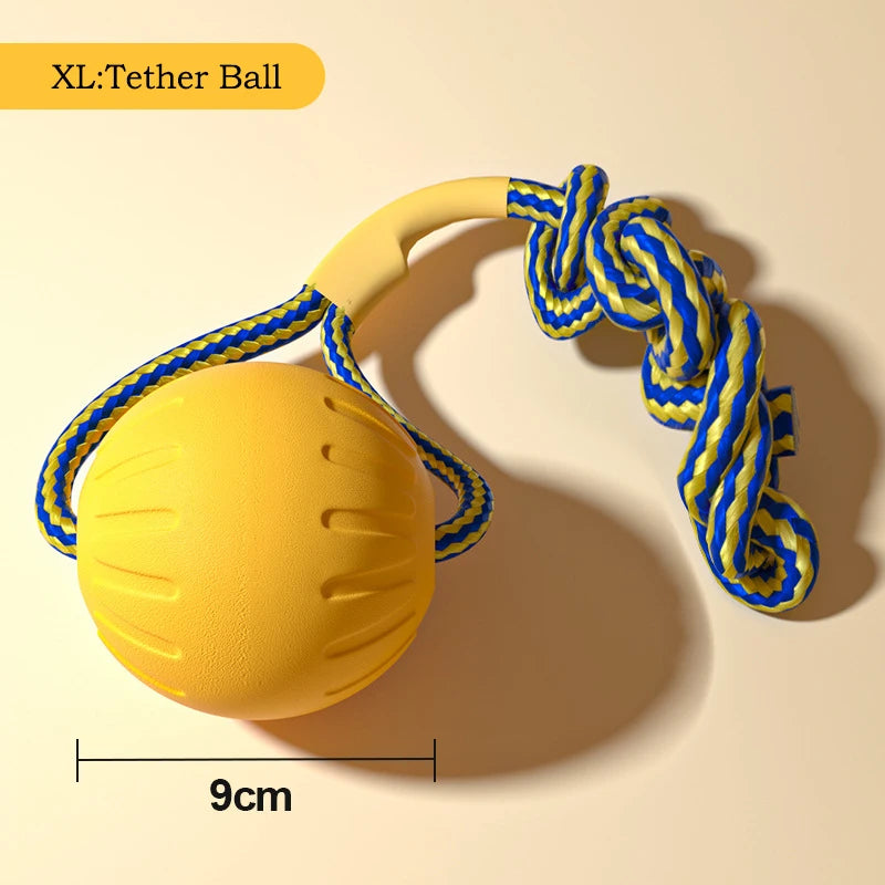 FanzyMarket EVA dog toy set with durable flying disc, ball, and tug rope for puppies and adult dogs, chew-proof teeth cleaning.