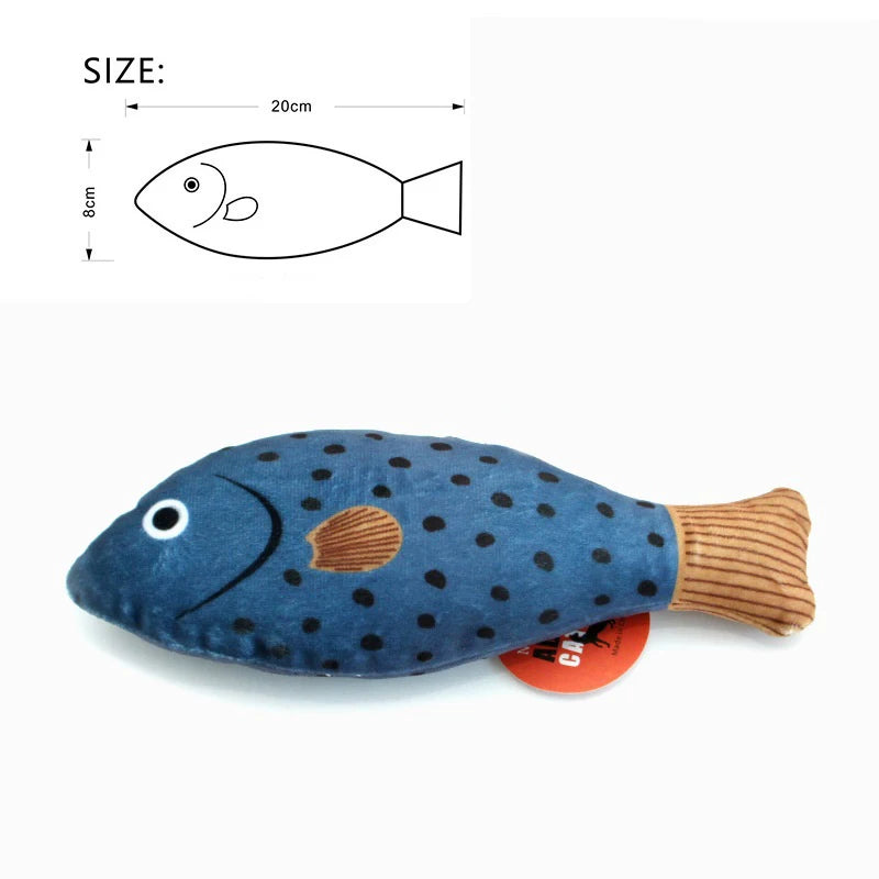 FanzyMarket catnip plush fish toy featuring a 3D goldfish design with crinkle sound for cats and kittens.