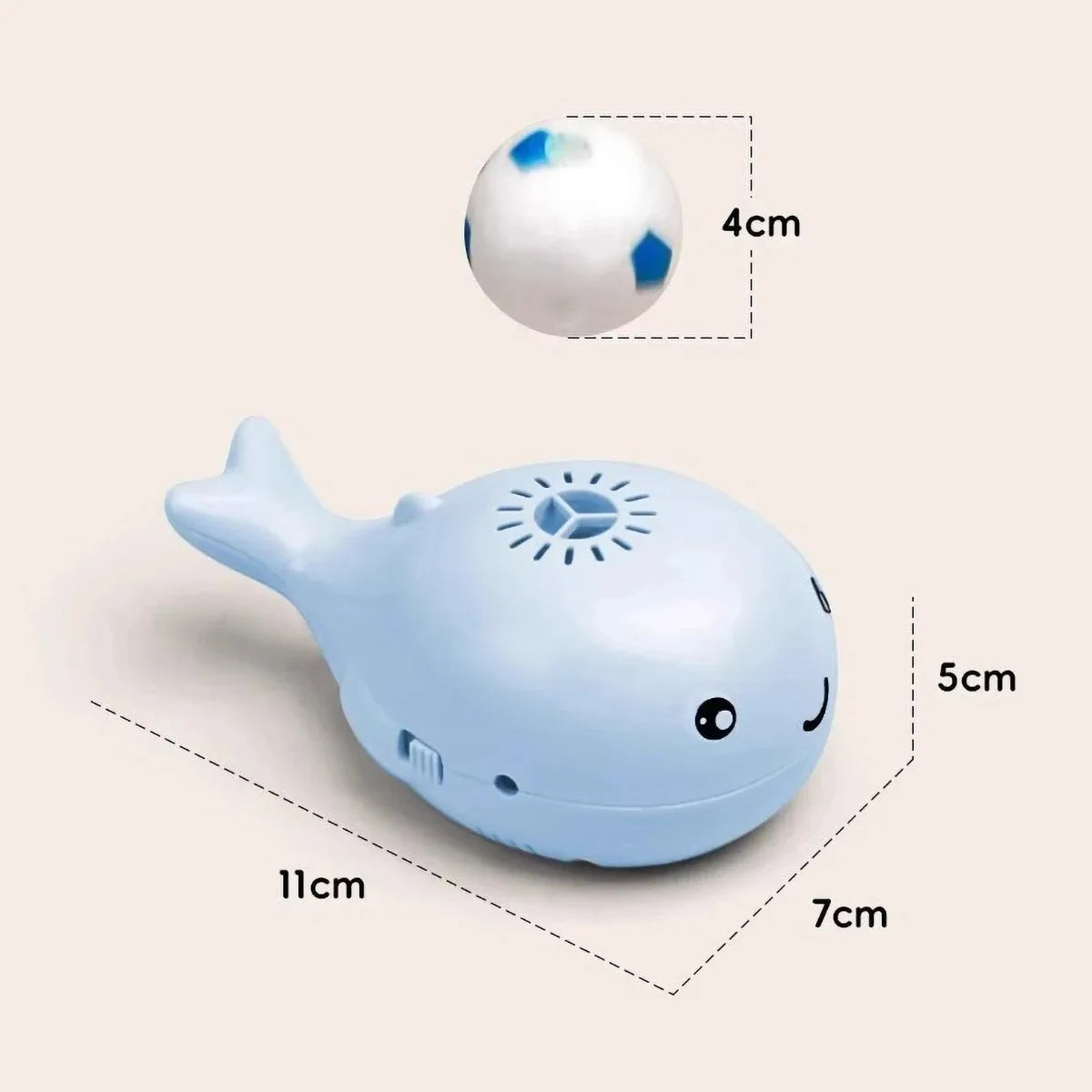 Pink whale-shaped electric floating cat toy with USB rechargeable fan, portable, dual-function, for pet entertainment.