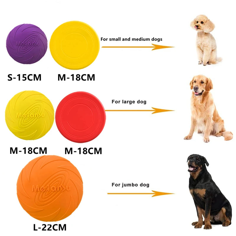FanzyMarket bite-resistant dog flying disc, 18cm durable outdoor fetch toy for puppies and active dogs in bright red color.