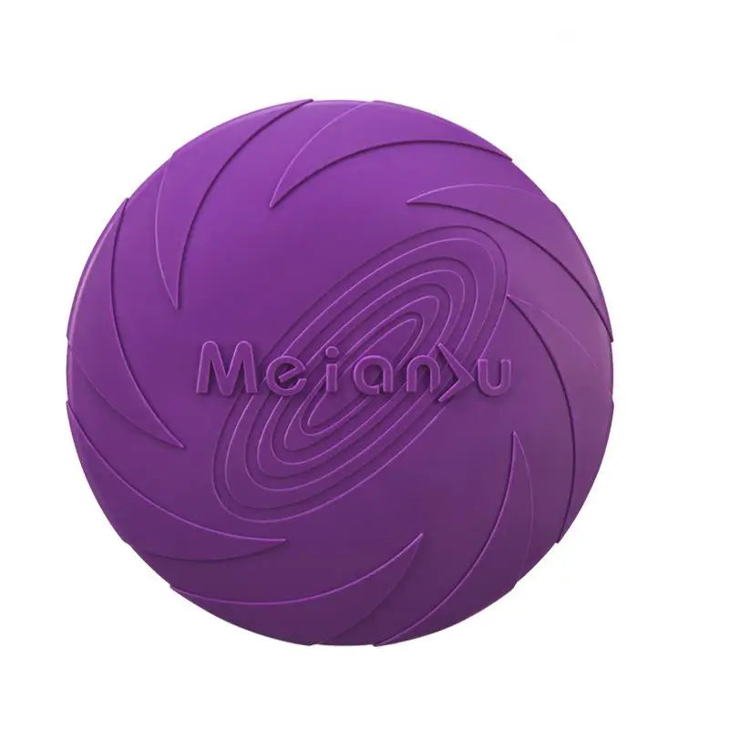 Red bite-resistant dog flying disc by FanzyMarket, 18cm durable fetch toy for outdoor puppy training and interactive play.