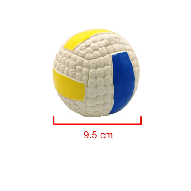 Natural latex squeaky dog ball by FanzyMarket, durable and anti-bite interactive toy for small to large dogs like Chihuahuas and Retrievers.