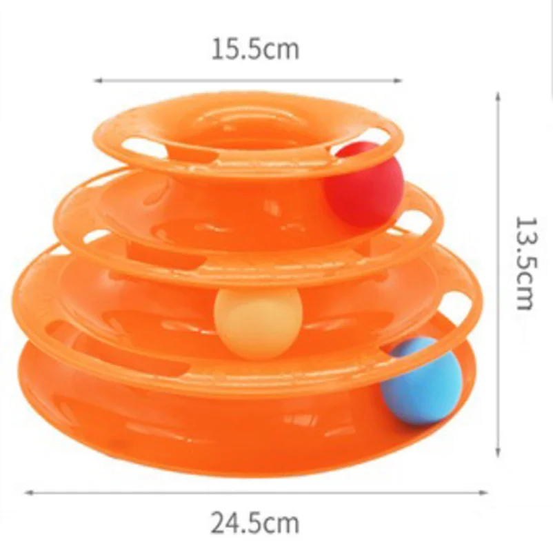 Blue FanzyMarket interactive cat turntable toy with 3- or 4-layer spinning design for self-play and boredom relief.
