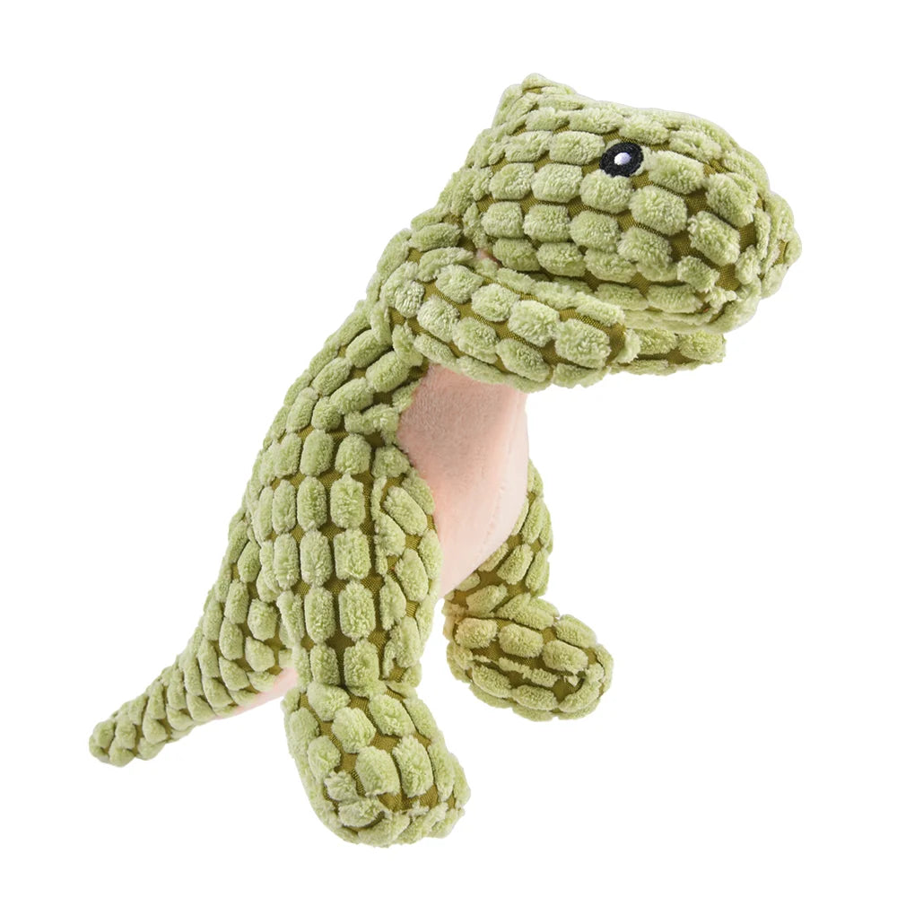 FanzyMarket plush dinosaur chew toy for dogs and cats, interactive fleece plush toy suitable for small pets.