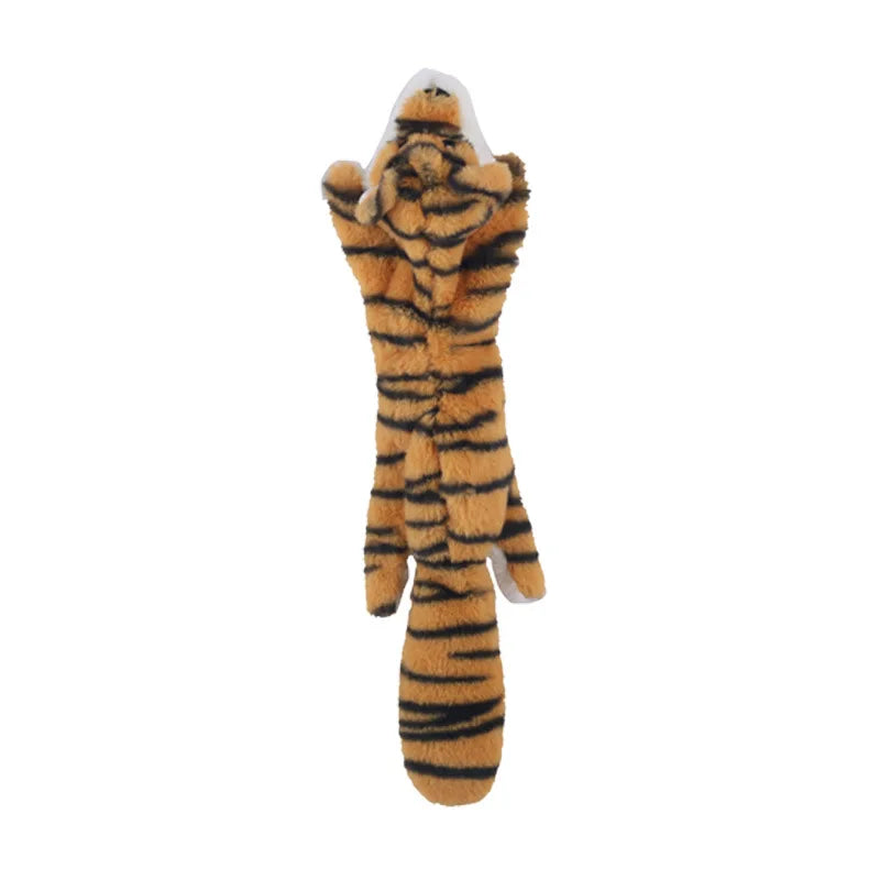 FanzyMarket plush dinosaur chew toy for dogs and cats, interactive fleece design, small size, soft and durable pet toy.