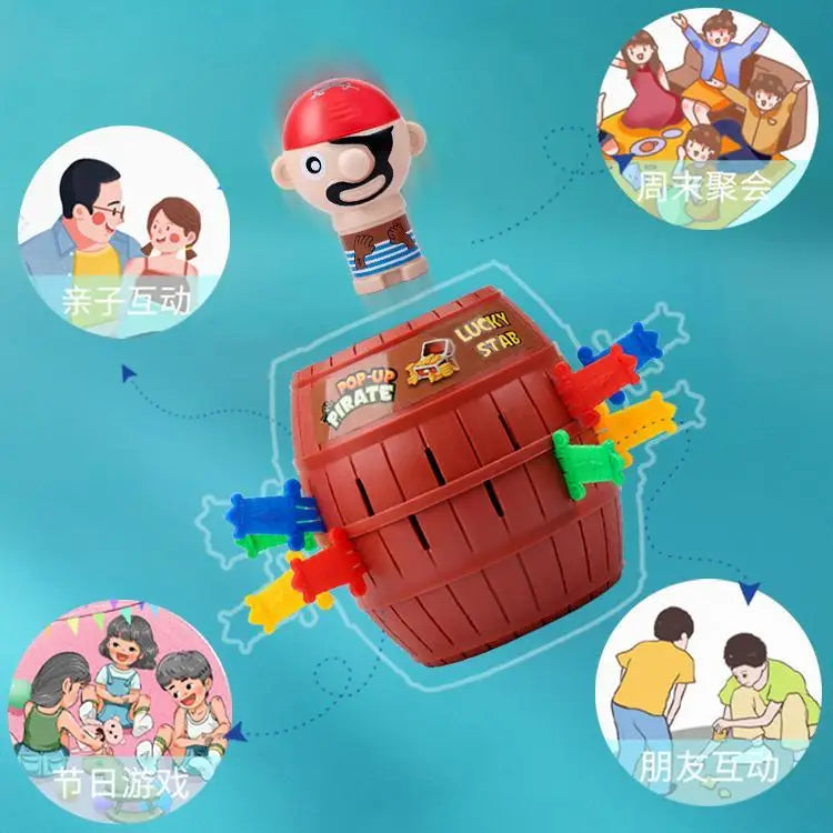 Jumping Pirates board game by FanzyMarket featuring colorful pirate characters for family, kids, and adult fun.