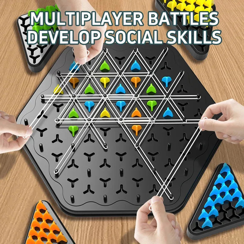 Triangle Chess Duel Strategy Board Game by FanzyMarket, family-friendly logic game for kids and adults, tabletop sports and entertainment.