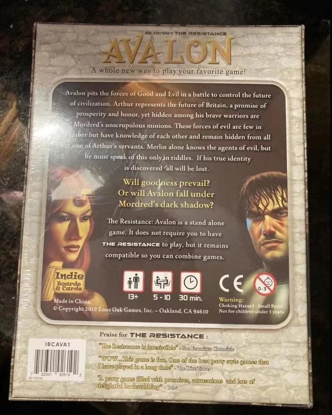 FanzyMarket The Resistance Avalon card game for 5-10 players, social deduction party game with colorful cards and game components.