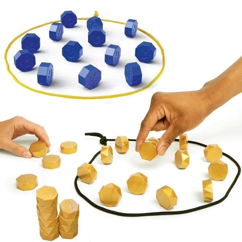 Magnetic Stones Strategy Game by FanzyMarket with colorful magnetic pieces on a black interactive board for family fun.
