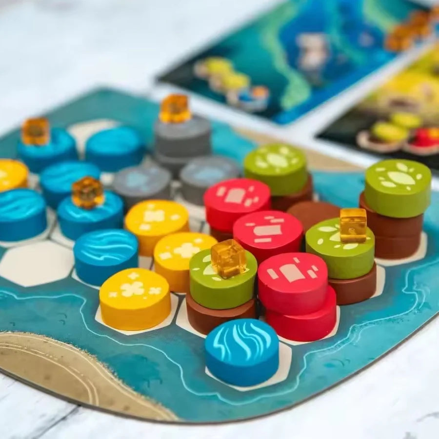 Animal Habitat Strategy Board Game by FanzyMarket featuring landscapes and wildlife for ages 10 and up.