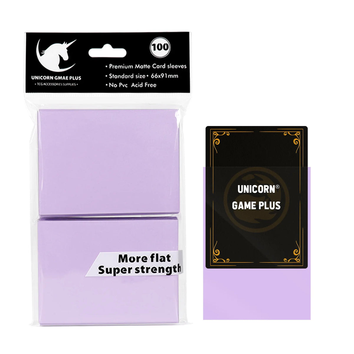 FanzyMarket 100-pack matte card sleeves for trading cards, tarot, and board games, featuring 66 x 91 mm size and blue finish.