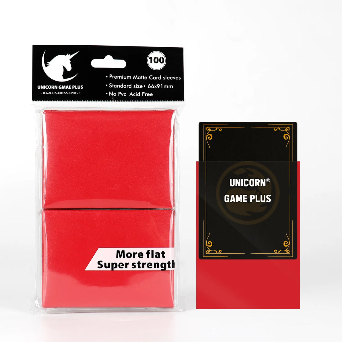 FanzyMarket 100 matte card sleeves in lake blue for standard TCG trading cards, tarot, and board game protection.