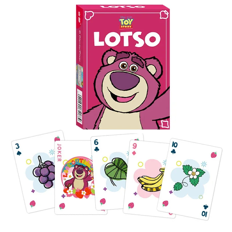 FanzyMarket Stitch & Lots-o'-Huggin' Bear poker playing cards featuring character artwork, ideal for family game night entertainment.
