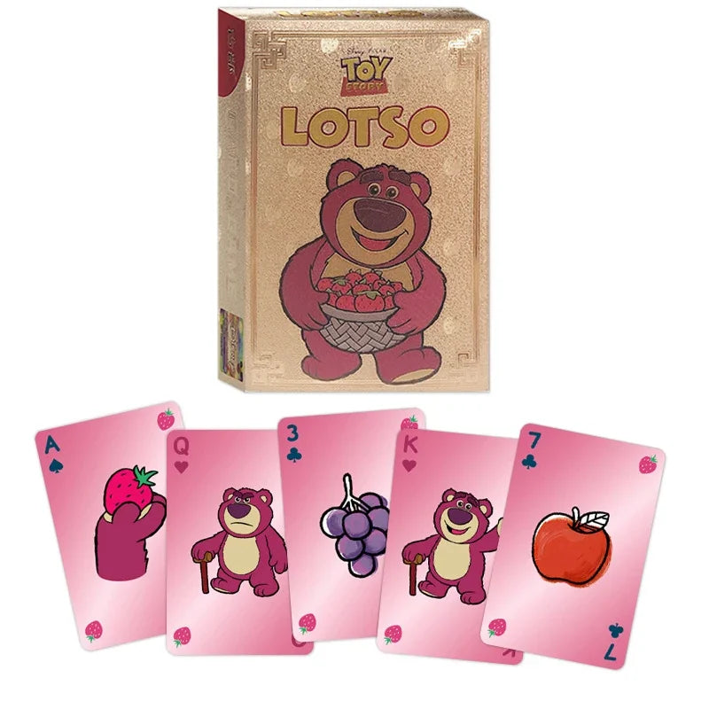 FanzyMarket Stitch and Lots-o'-Huggin' Bear poker playing cards deck for family game night, featuring character illustrations.