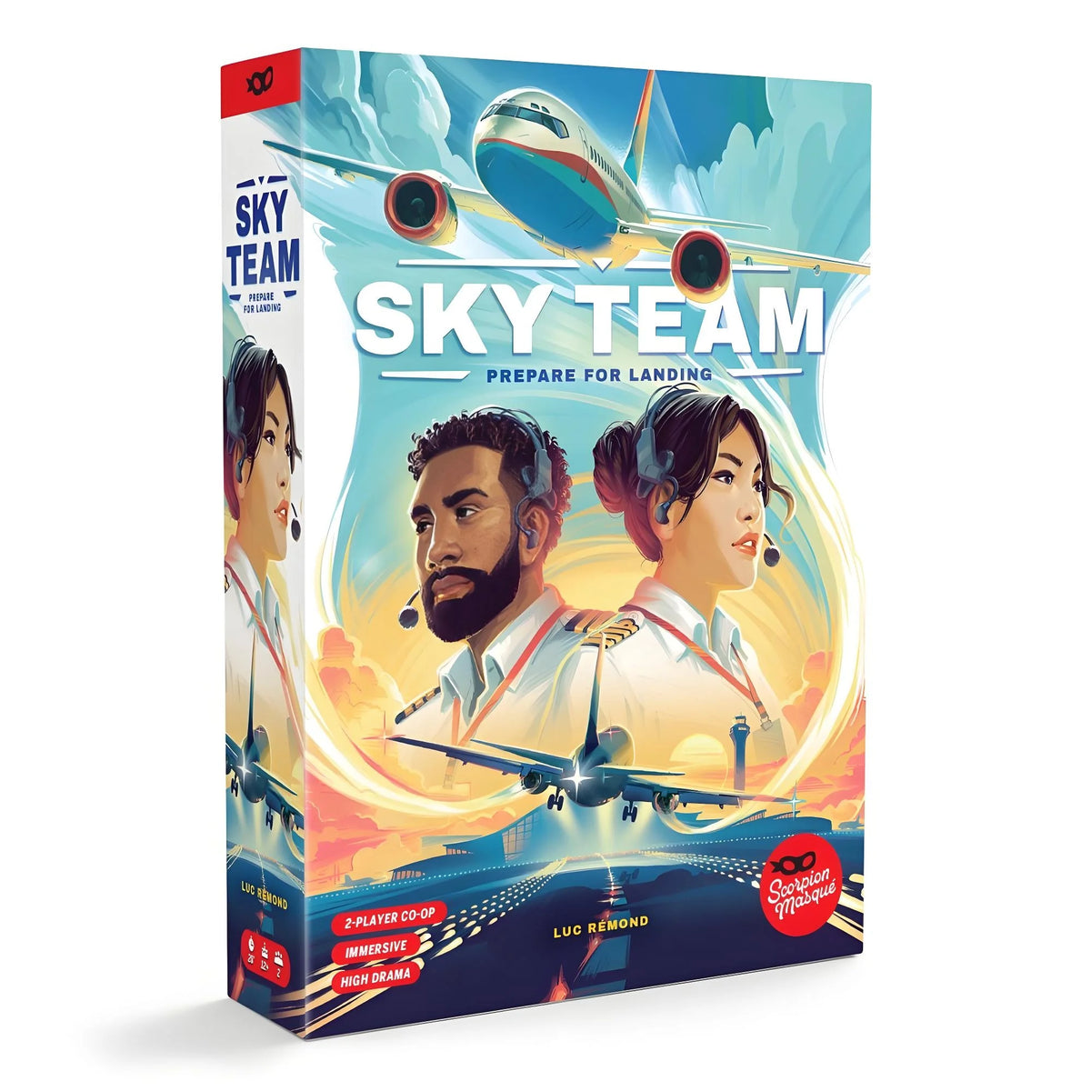 Sky Team Cooperative Board Game by FanzyMarket featuring a two-player strategy game to land the plane, designed for teens and adults.