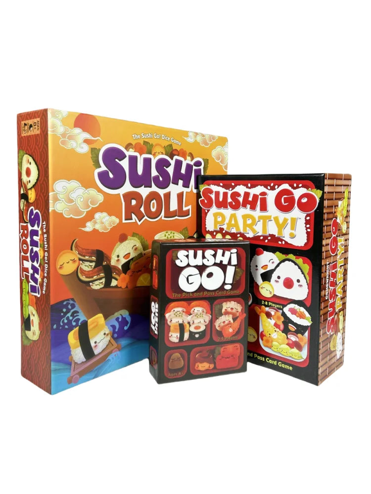 Family Sushi Card Game by FanzyMarket, fun drafting card game for gatherings and holidays featuring colorful sushi-themed cards.