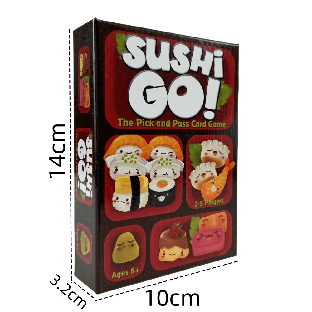 Family Sushi Card Game by FanzyMarket featuring colorful cards for fun drafting gameplay at gatherings and parties.