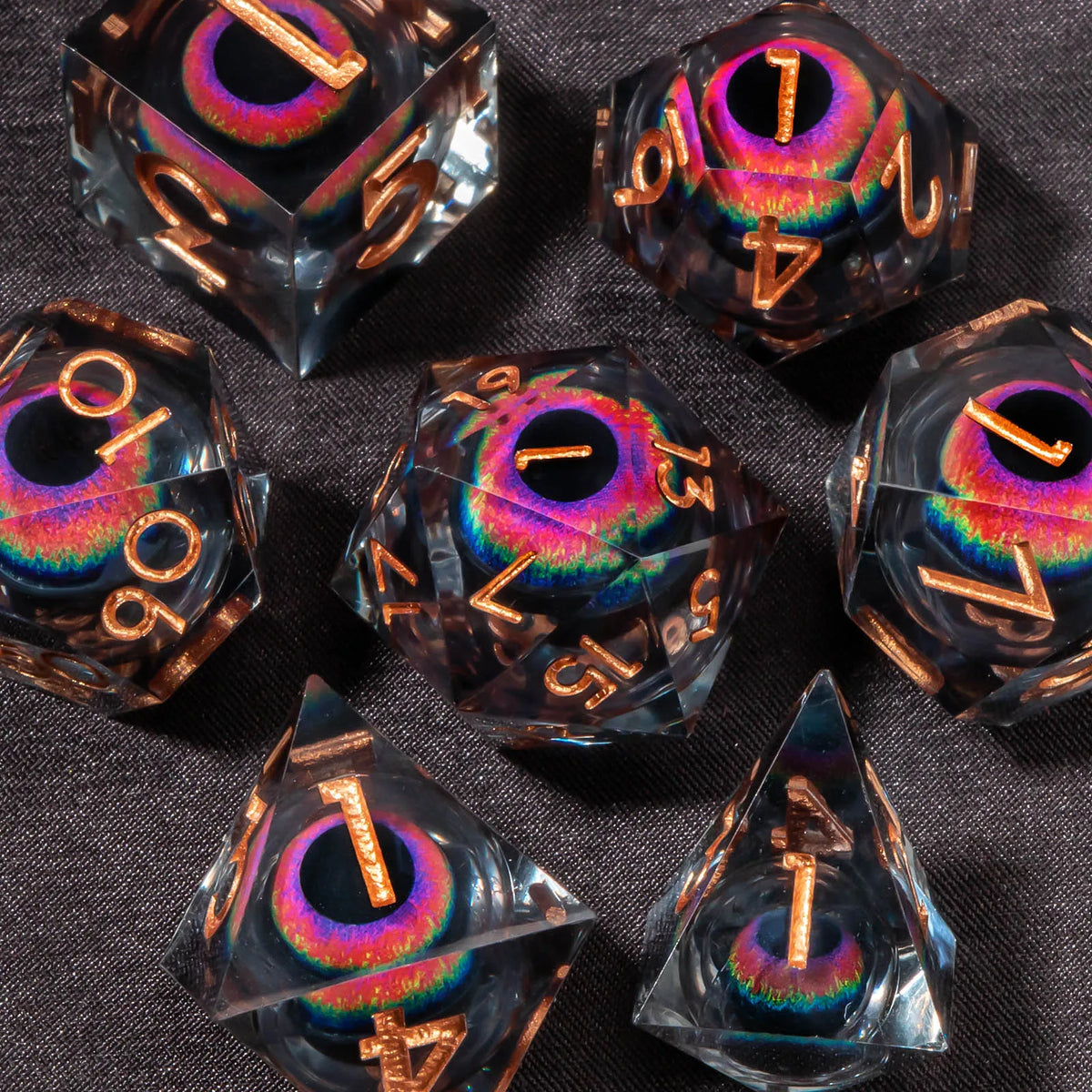 FanzyMarket digital electronic dice roller for board games, RPGs, and parties, showcasing colorful digital dice in action.