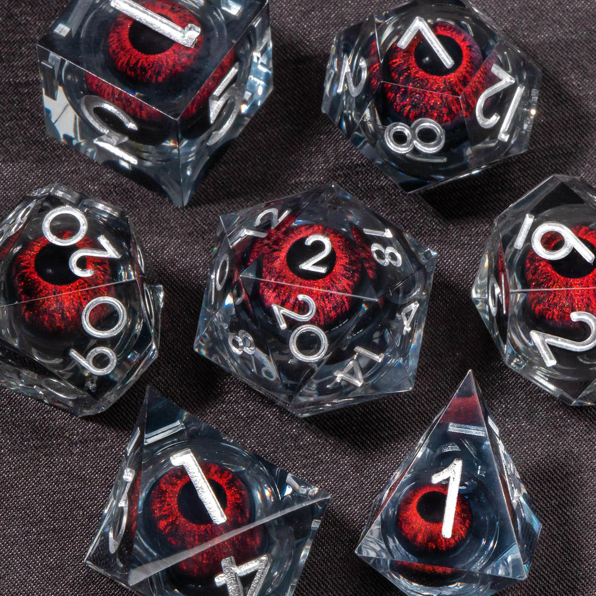 FanzyMarket digital dice roller for board games, parties, and RPGs, showing colorful electronic dice in use.