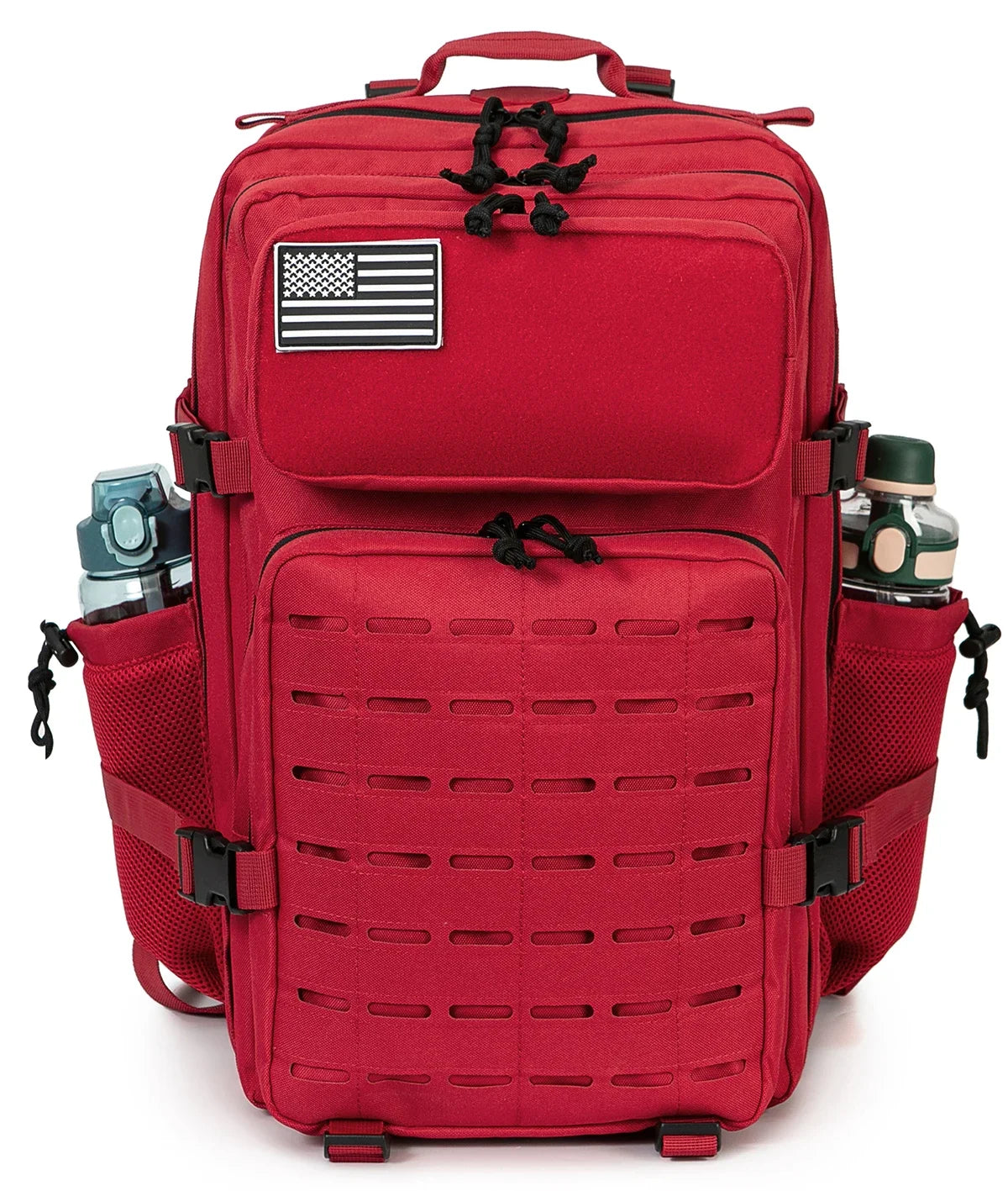 FanzyMarket 45L waterproof tactical backpack with MOLLE webbing, ideal for hiking, camping, travel, and outdoor activities.
