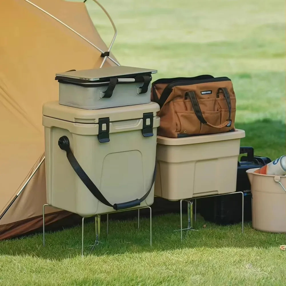FanzyMarket portable folding cooler stand for camping and outdoor activities, supports up to 80kg, available in 1 or 2-pack.