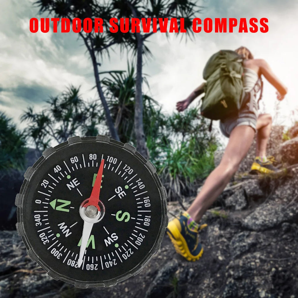 Mini Pocket Compass by FanzyMarket, 45mm handheld navigation device for camping, hiking, and outdoor survival activities.