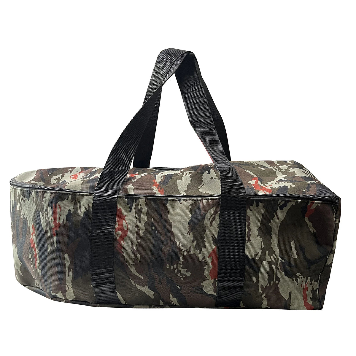FanzyMarket camouflage water-repellent bait boat carry bag, 58x30x20cm, for fishing storage and transport.