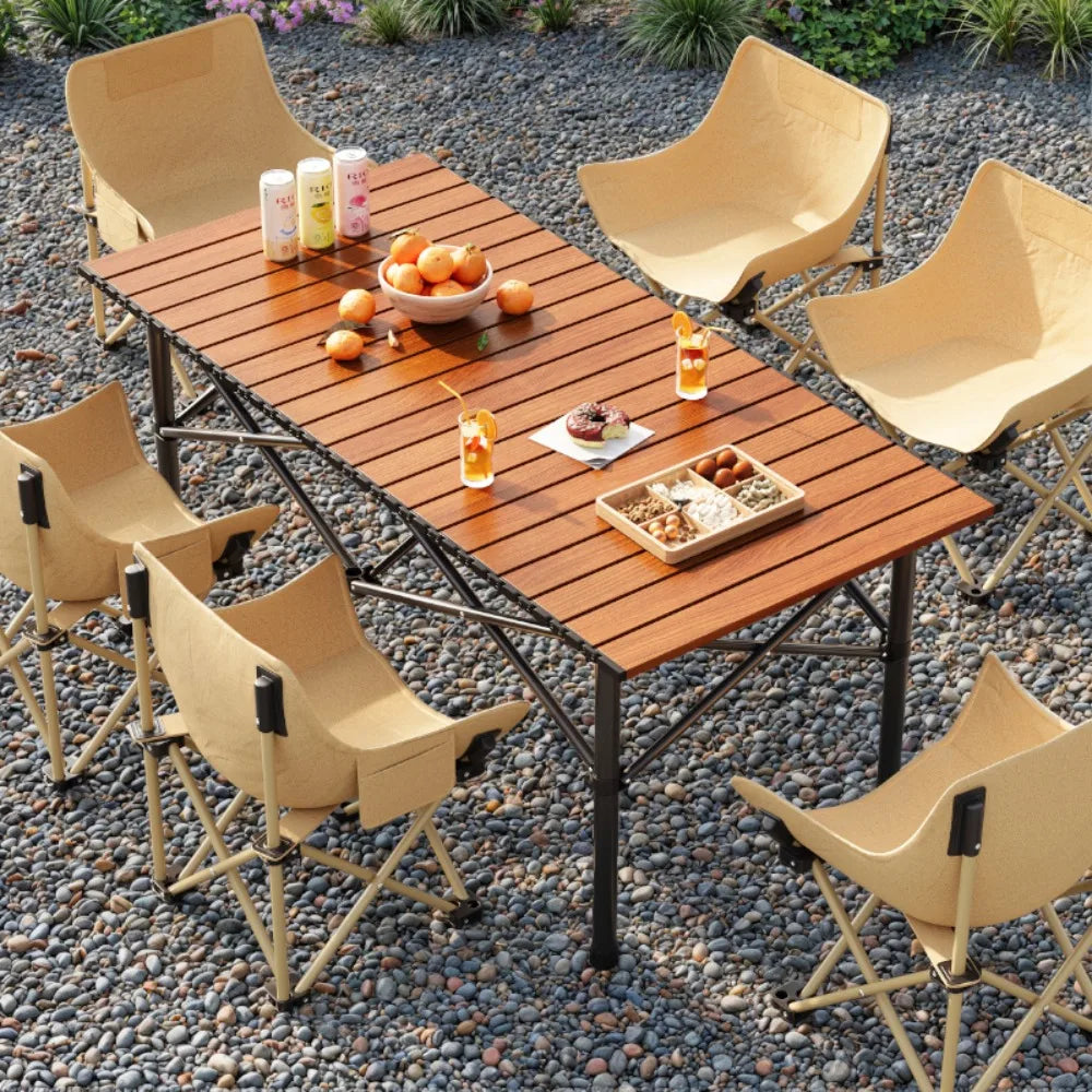 FanzyMarket portable fold-up camping table with carry bag, lightweight outdoor picnic and BBQ table in 95cm and 120cm sizes.