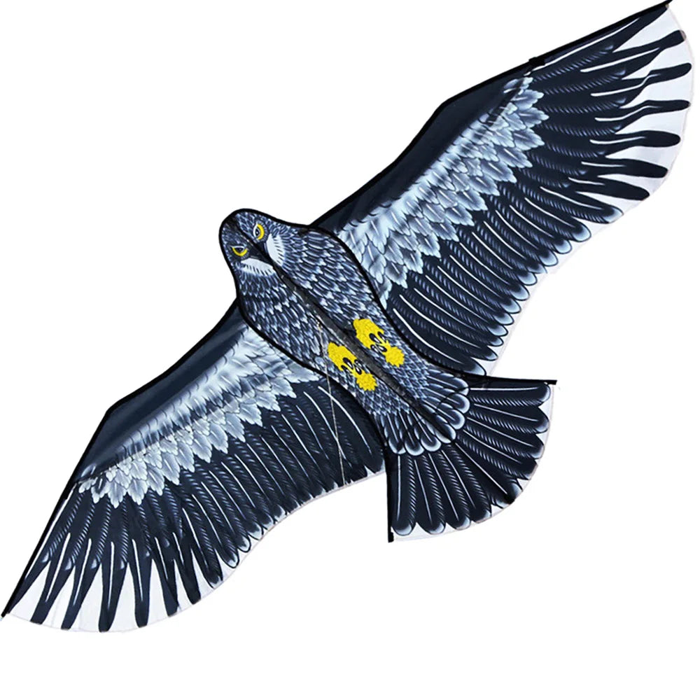 FanzyMarket Eagle Kite 59-inch polyester bird kite with handle and line, ideal for outdoor fun for kids and adults.