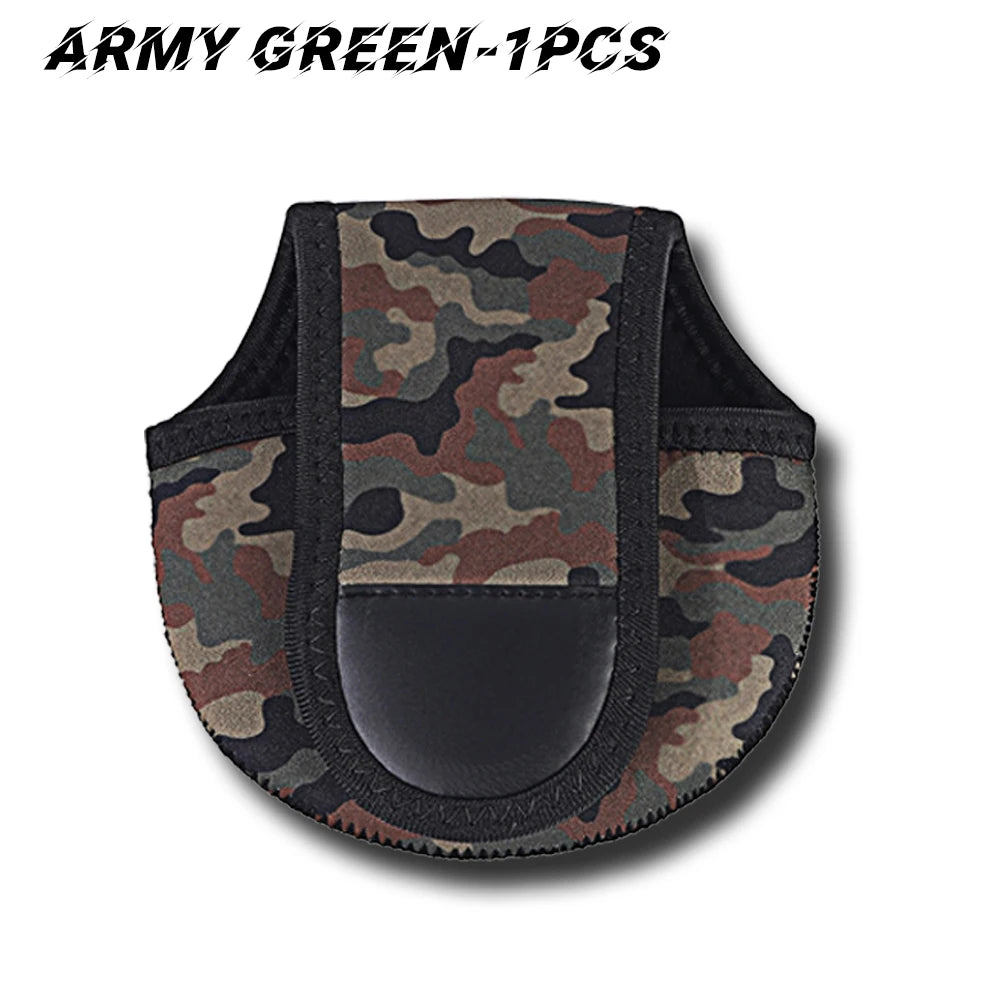 Green FanzyMarket fishing reel bag pouch, protective case organizer for fishing gear, shown in a 2-pack for outdoor fishing trips.