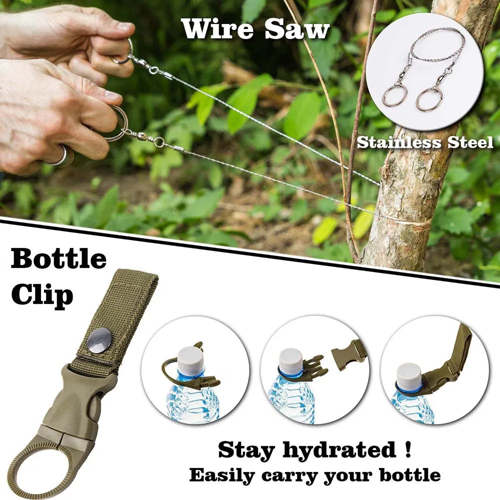 FanzyMarket 38-in-1 tactical survival first aid kit with Molle straps, outdoor trauma emergency medical pack for camping and hiking.