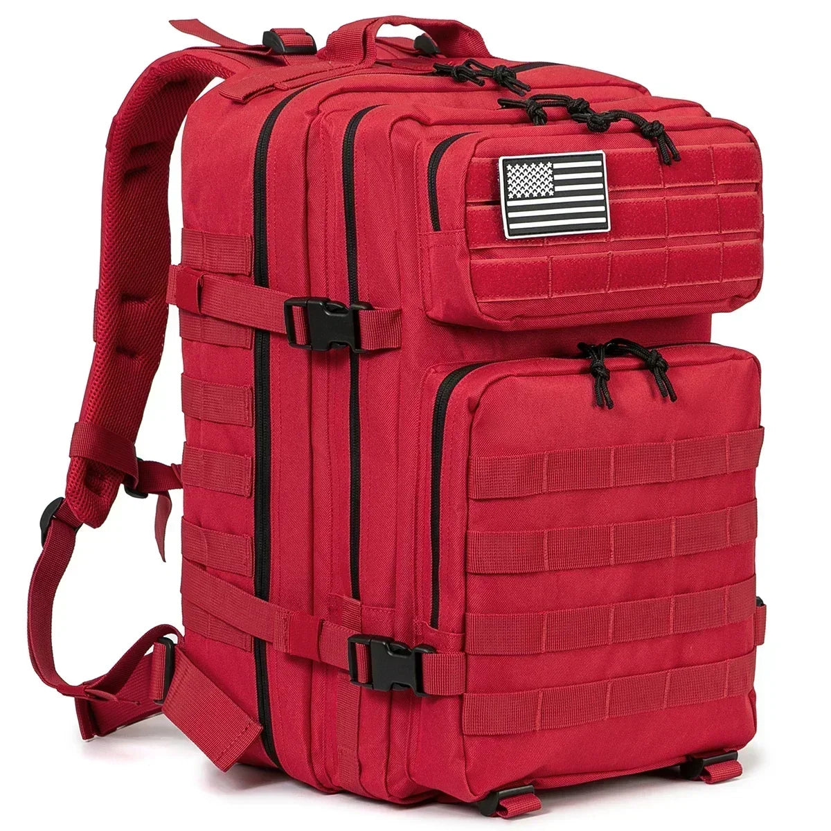 FanzyMarket 45L camouflage tactical backpack for outdoor hiking, camping, trekking, and gym use for men and women.