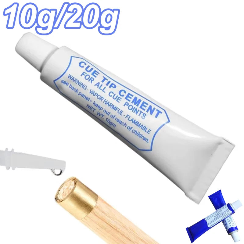 FanzyMarket pool cue tip glue for billiard cue repair, 10g adhesive for leather and wood cue tips, sports and entertainment accessory