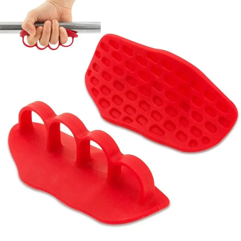 FanzyMarket black anti-slip weightlifting hand grips, pair with palm protection, showing adjustable sizes 92-120 mm for fitness training.