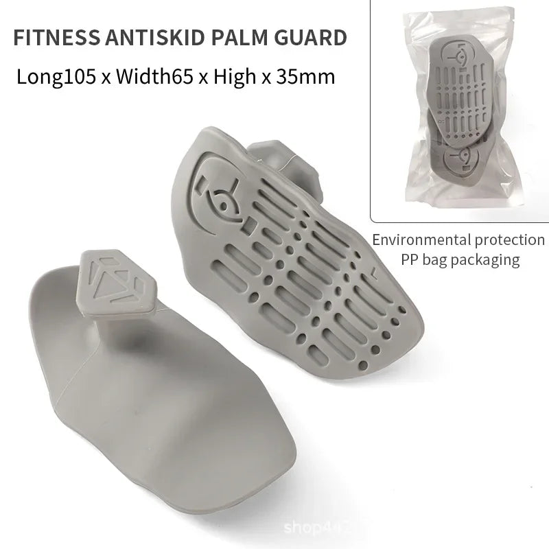 FanzyMarket black anti-slip weightlifting hand grips, 1 pair with palm protection, available in 3 sizes for fitness training.