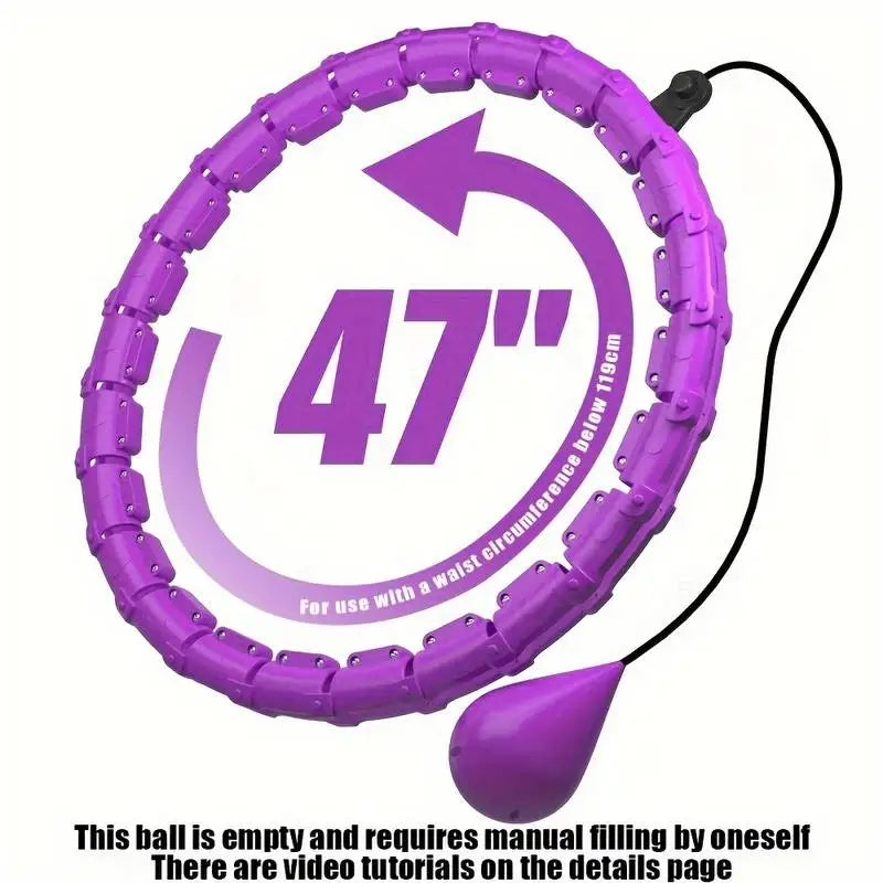 Black adjustable and detachable fitness hula hoop by FanzyMarket, designed for waist training and Pilates workouts.