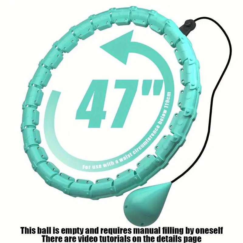 FanzyMarket adjustable detachable fitness hoop for waist training and Pilates, black 2-in-1 hula hoop for exercise and fun.