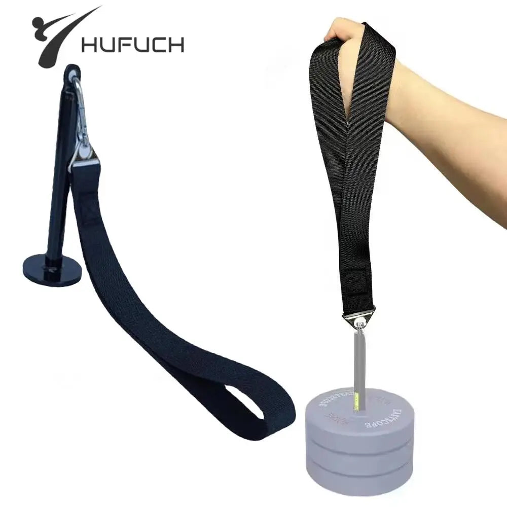 FanzyMarket arm wrestling training strap with wrist and forearm grip band for strength training at home gym.
