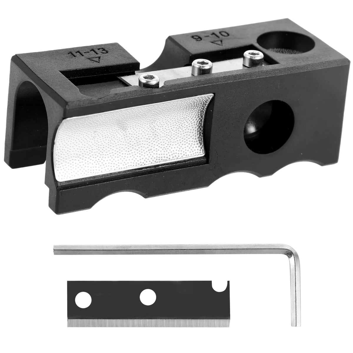 FanzyMarket 11-in-1 pool cue tip repair tool with aluminum alloy shaper, wrench, and replacement blade for billiard cues.