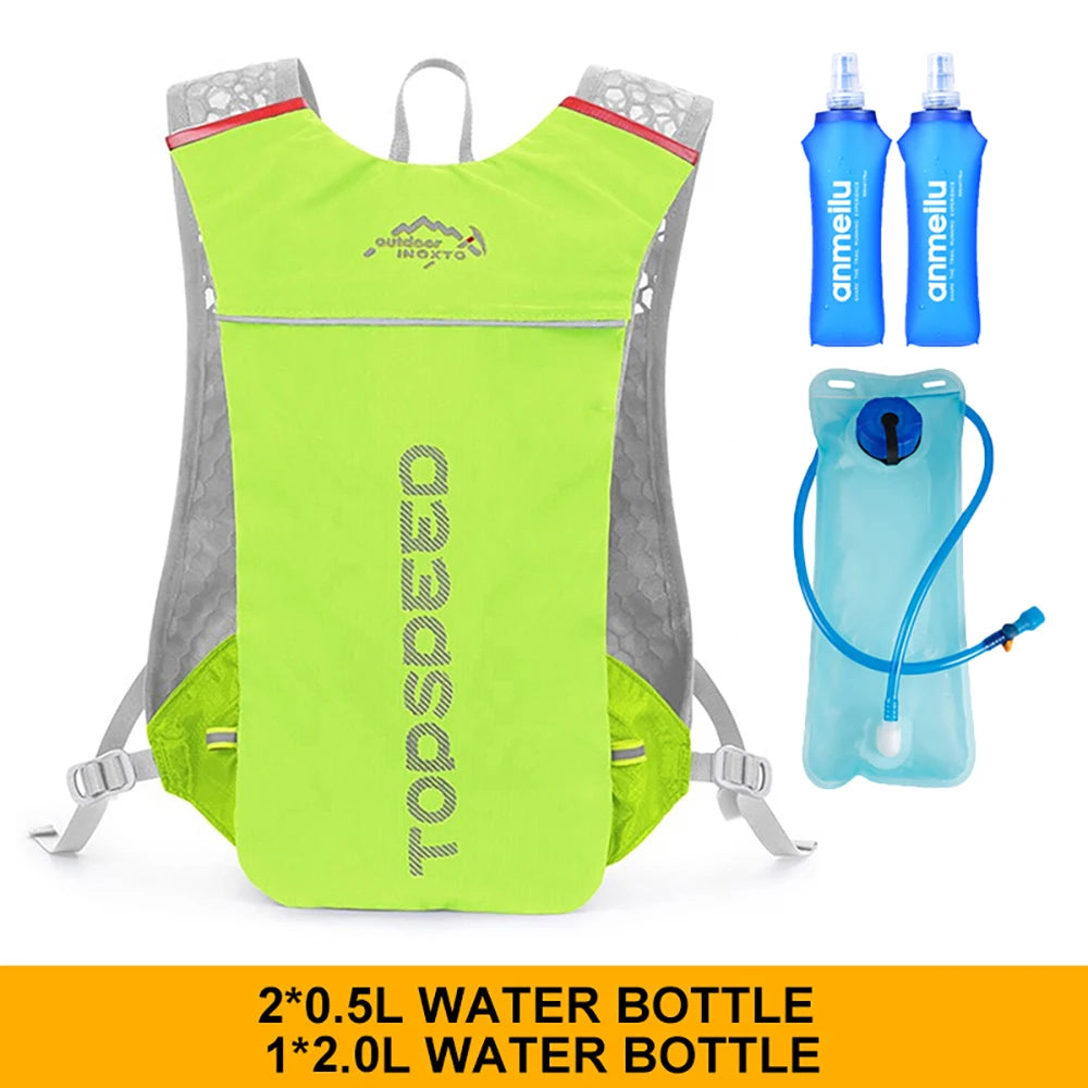 FanzyMarket 5L ultralight hydration running vest backpack with breathable design for trail and marathon jogging, unisex sports gear.