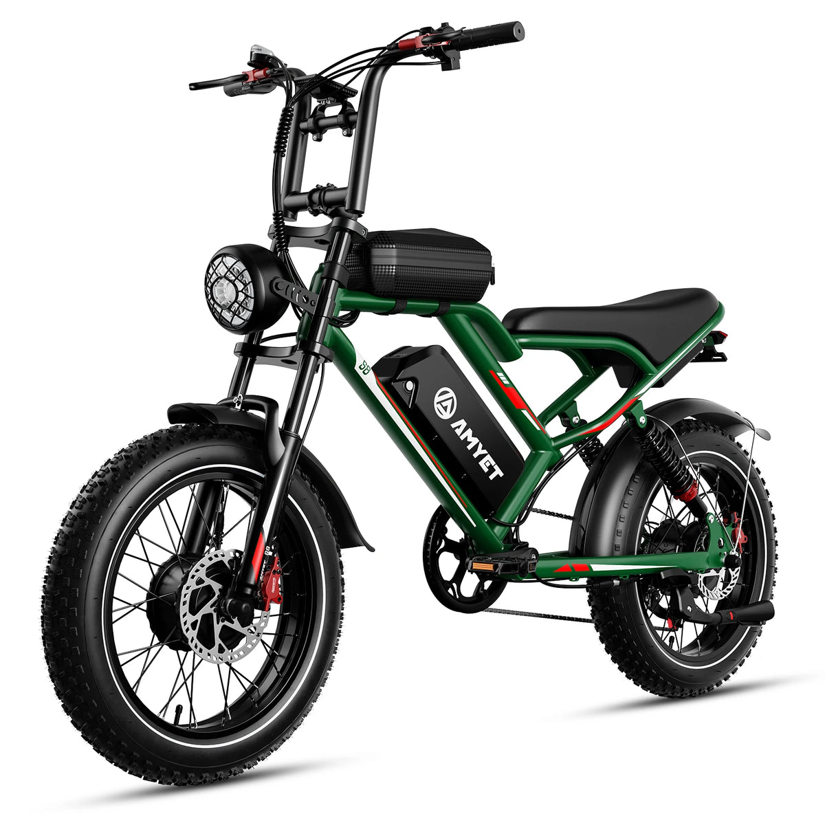 FanzyMarket 2000W dual motor electric bike with fat tires, 7-speed, full suspension, hydraulic disc brakes, 48V 25Ah battery, black color.