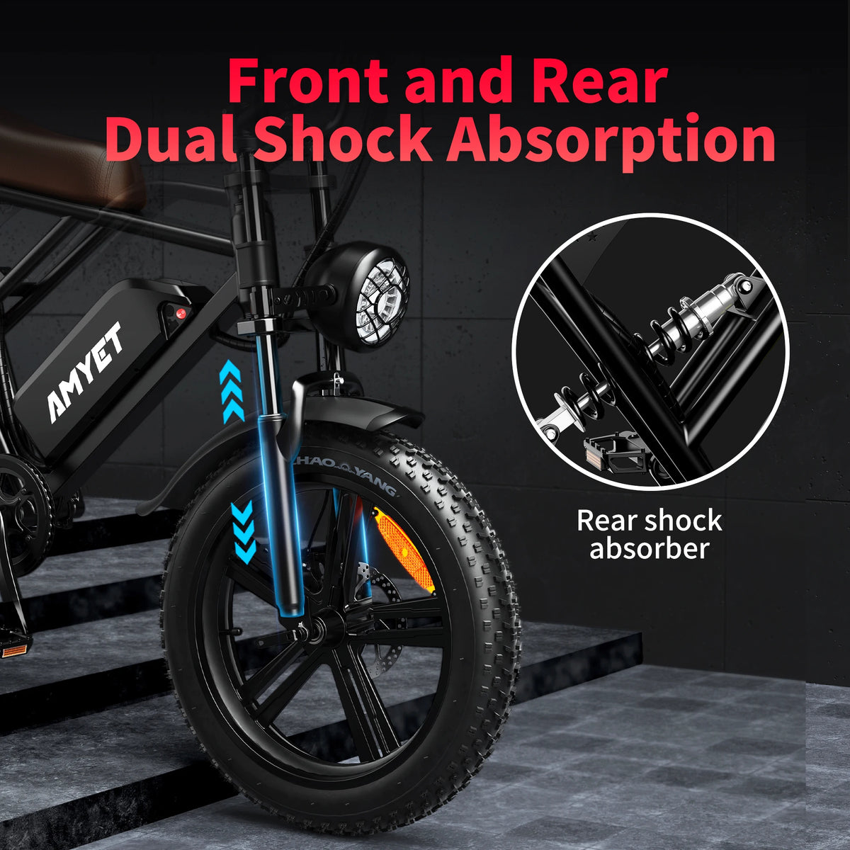 FanzyMarket electric fat-tire bike with 1000W motor, 20x4-inch wheels, removable 48V 20Ah battery, and dual suspension.