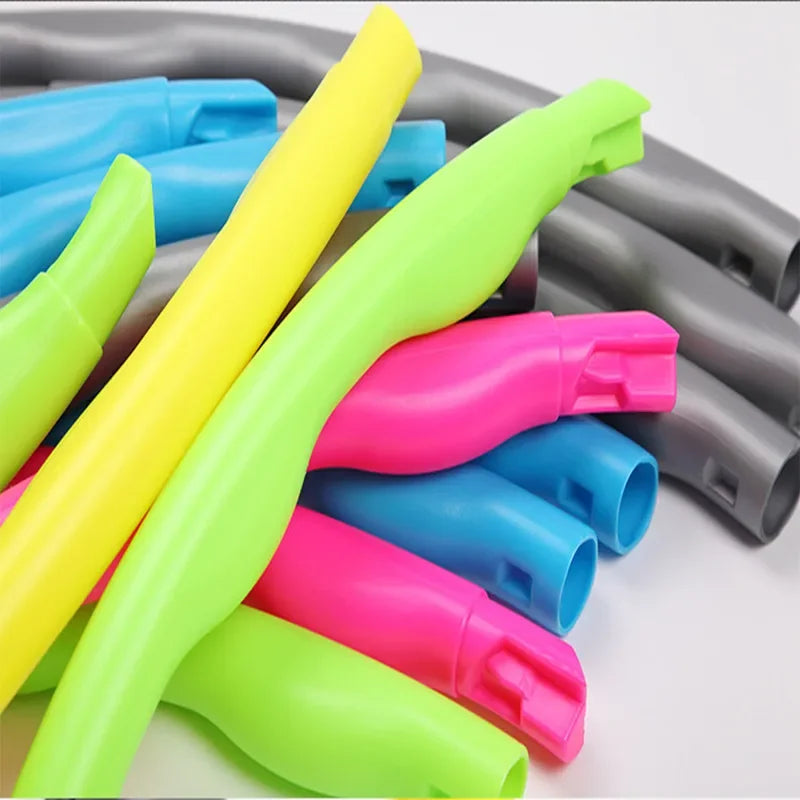 FanzyMarket adjustable 7/8/9-section blue hula hoop for Pilates and yoga, featuring detachable design for waist slimming and massage.