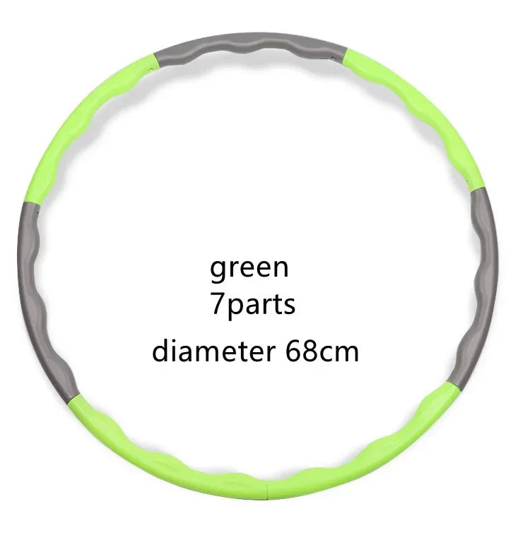 Blue adjustable 7/8/9-section hula hoop by FanzyMarket for Pilates, yoga, waist slimming, and massage exercises.